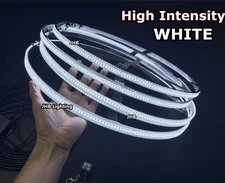 JHB 15.5" Bright PURE WHITE Strobes LED Truck Wheel Rim Tire 4Rings Lights Set