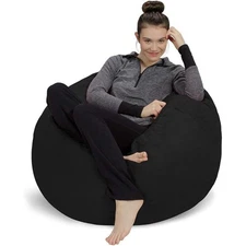 Plush Ultra Soft Bean Bag Chair with Microsuede Cover Stuffed Memory Foam Filled