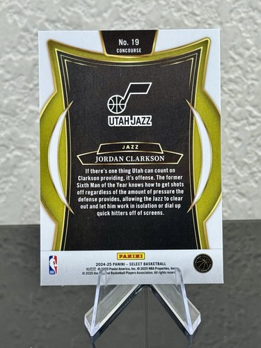 2024-25 Panini Select - Concourse Jordan Clarkson #19 Blue Prizm - Picture 2 of 3