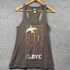 Junk Food Shirt Womens Medium Be Free & Love Dove Graphic Tank Made in USA