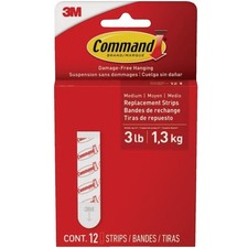 Command Medium Adhesive Strips, White, 12 Strips 17021-12ESF Command 17021-12ESF 0.89 per strip