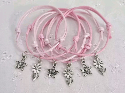 FLOWER FRIENDSHIP CHARM BRACELETS BIRTHDAY BAG PARTY GIFT HEN DO