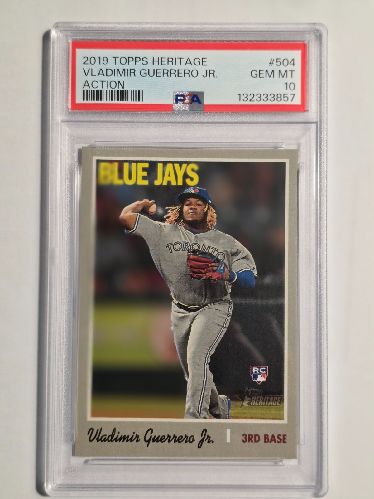 2019 Topps Heritage Action VLADIMIR GUERRERO Jr. RC PSA 10