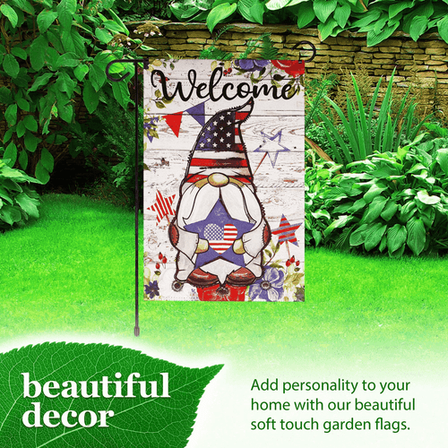 Combo Pack Garden Flag Stand Black 36x16 in and Garden Flag 12x18 in Patriotic - Picture 6 of 9
