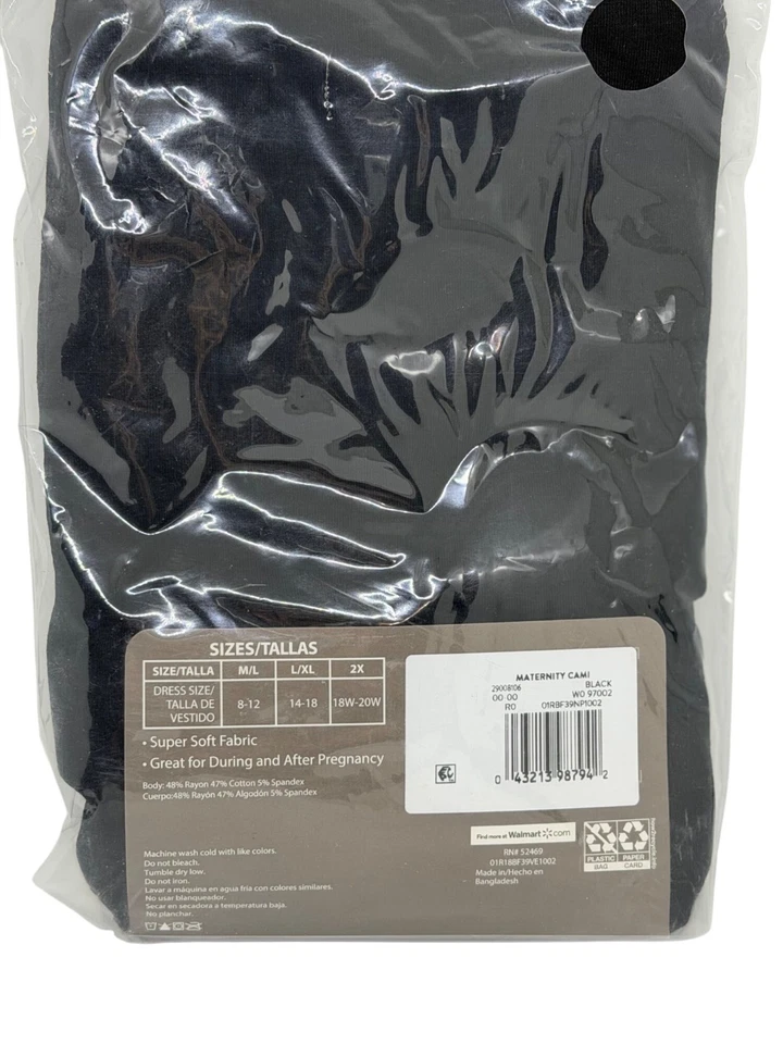 NUEVO Secret Treasures Camisola de Enfermería L/XL Negro Estante Incorporado Sujetador Soporte Suave Foto 3 de 4