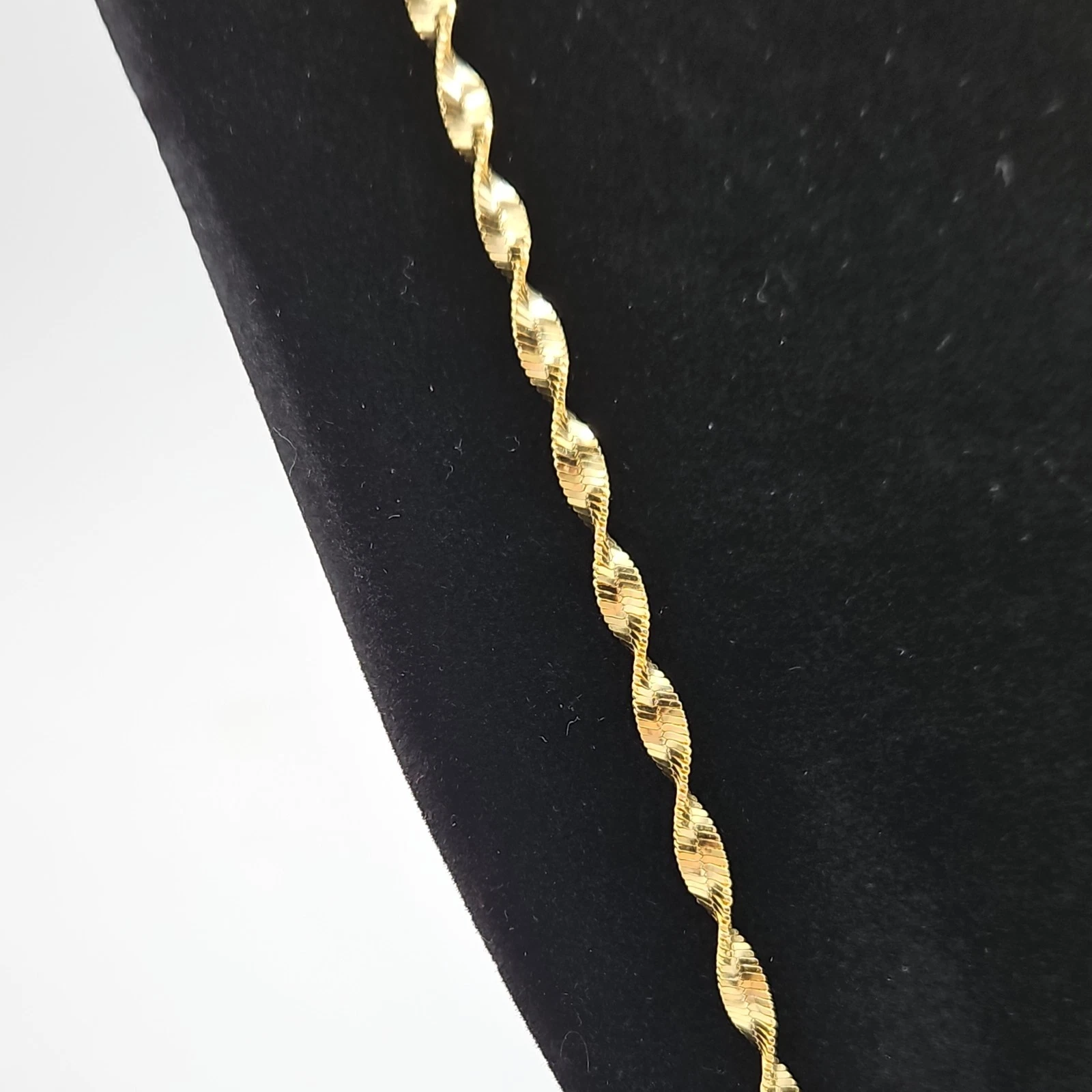 Bellezza Gold Vermeil 925 Silver Twisted Rope Chain Necklace Made in Italy - product detail image 4