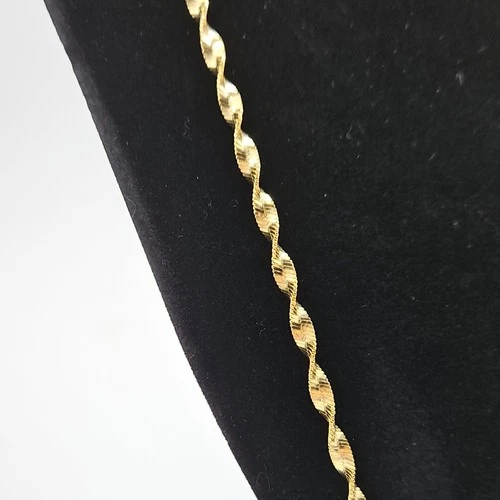 Bellezza Gold Vermeil 925 Silver Twisted Rope Chain Necklace Made in Italy image 4