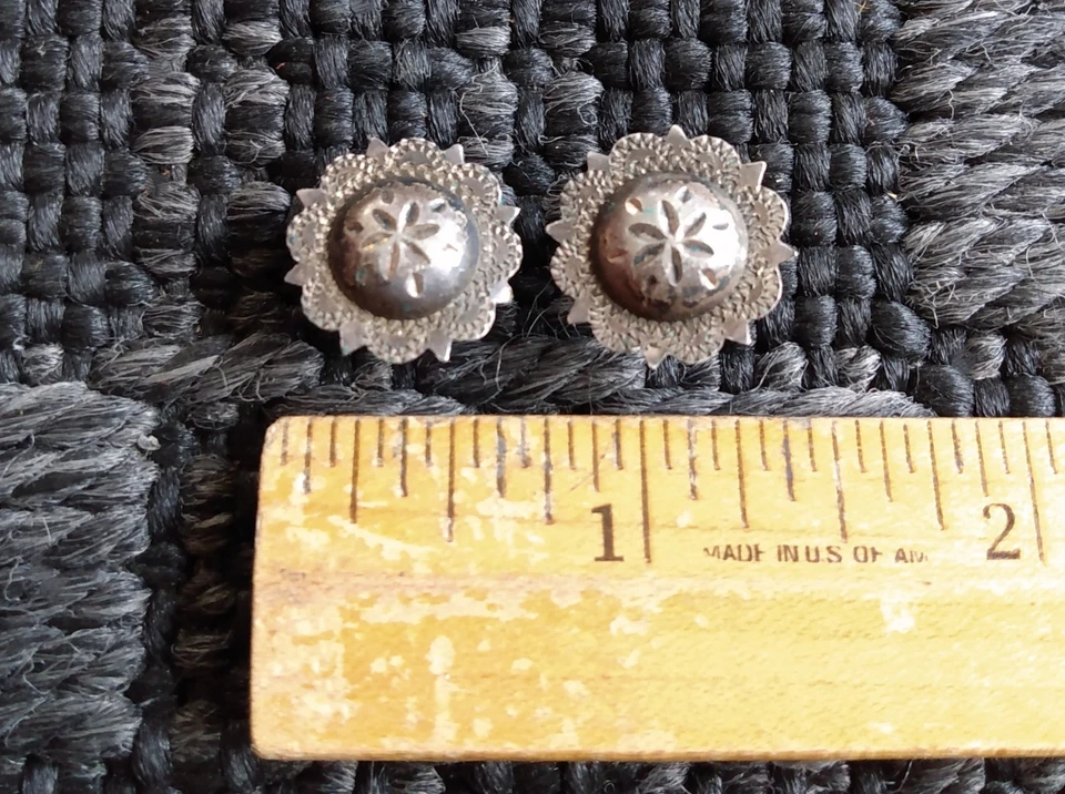 PAR de rédeas vintage prata esterlina Pico 5/8 concho show faroeste freio cabeceira - Imagem 2 de 3