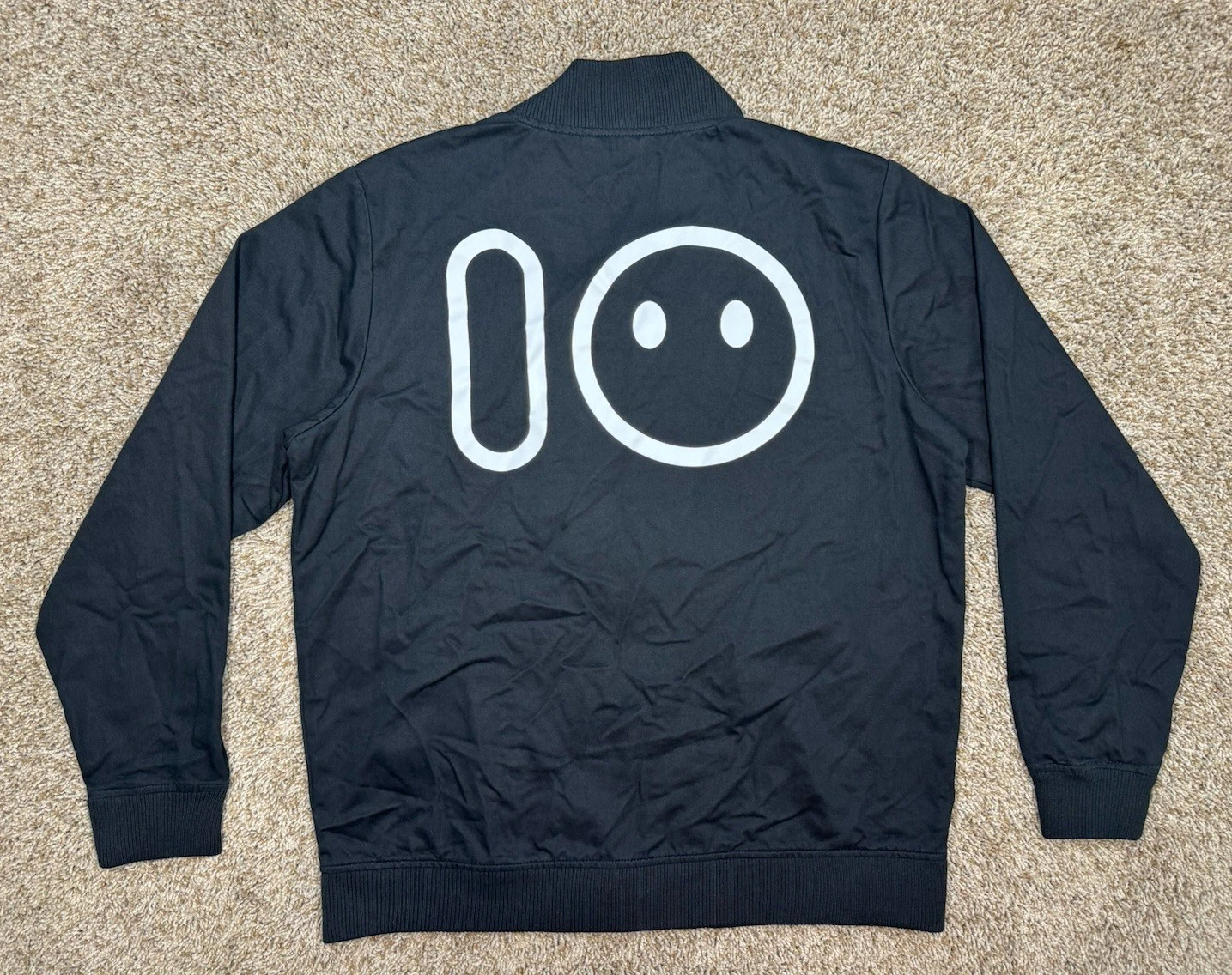 Imaginary Ones Black Bomber Jacket Men Size XL 100% Cotton Embroidered Dbl Sided