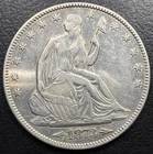 1873 P Seated Liberty Silver Half Dollar 50c WITH Arrows VF+ Rare Type Set Coin