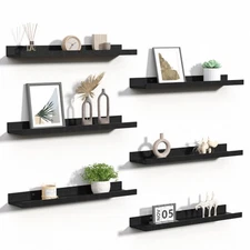 Floating Shelves for Wall, Wall Shelves for Decor Storage Set of 6, Wall Moun...