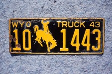 1943 Wyoming Truck License Plate