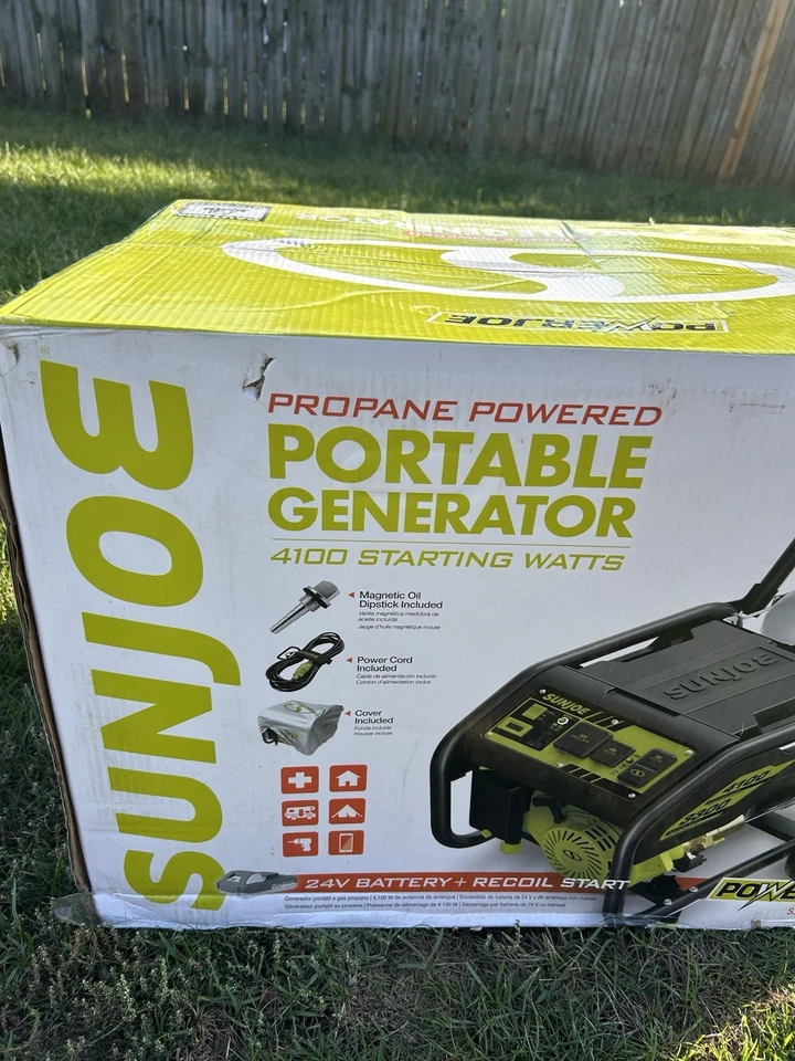 Generador de propano portátil Sun Joe de 4100 vatios con arranque eléctrico SJG4100LP-TV1 NUEVO Foto 2 de 4
