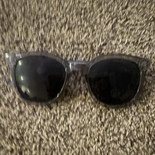 Women s Cat Eye Sunglasses Clear Plastic Frame Black Tinted Plastic Lenses