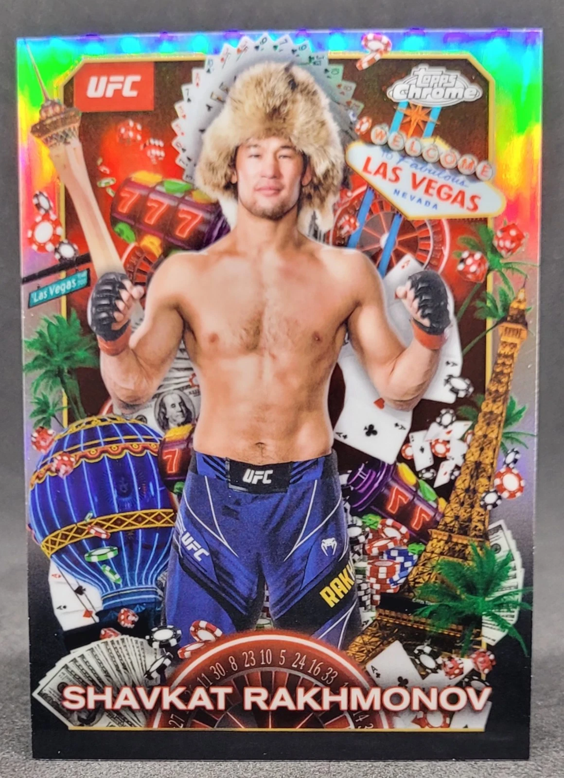 SHAVKAT RAKHMONOV 2025 TOPPS CHROME UFC TITANS REFRACTOR INSERT CARD SP