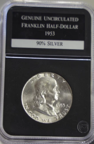 1953  US Franklin Half 50c Nice Unc in PCS Slab