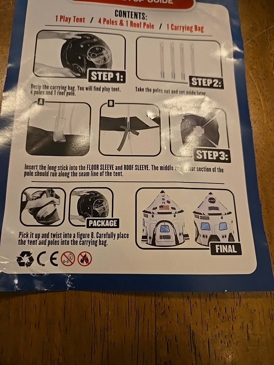 Rocket Ship Play Tent Pop up Play Tent Kids Indoor Outdoor Spaceship Playhouse