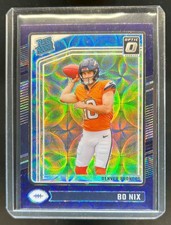 2024 Donruss Optic Bo Nix Purple Scope Rated Rookie #209 Broncos