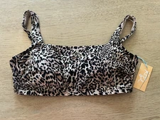 Kona Sol bikini top womens plus size D/DD leopard print animal New! bralette