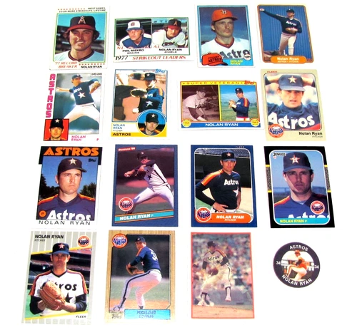 HOF Nolan Ryan Angles Astros Vintage 1970s 1980s Baseball Card Lot of 16 VG+