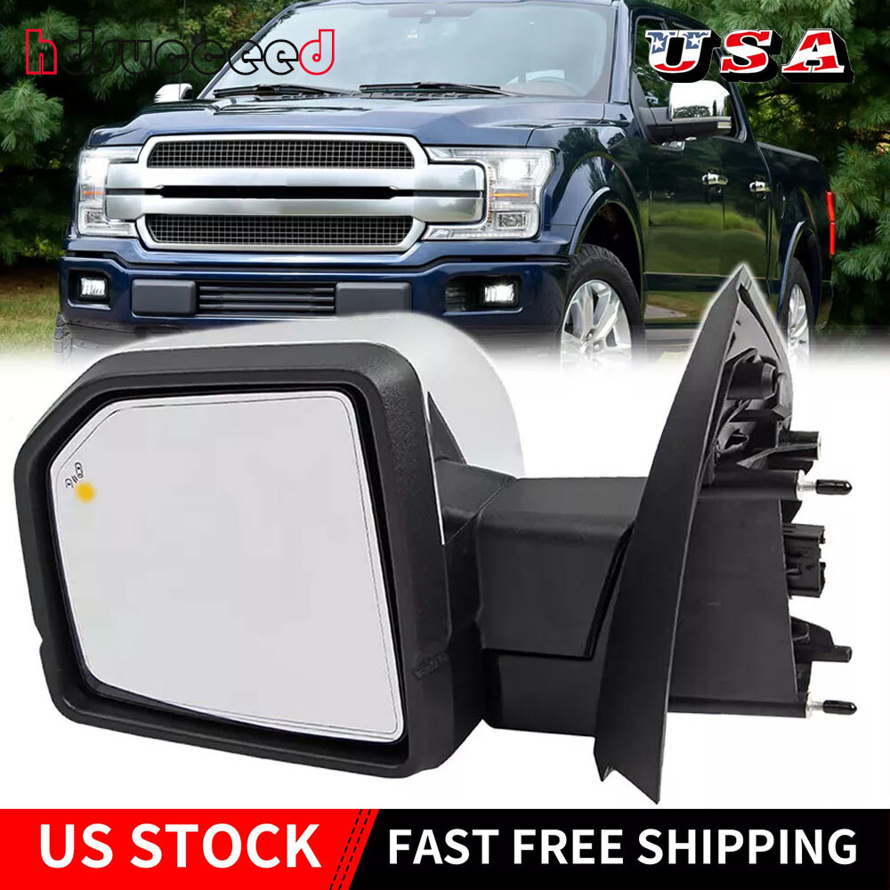 Power Folding Mirror Chrome For 2015-2020 Ford F-150 Right w/ Memory Blind Spot