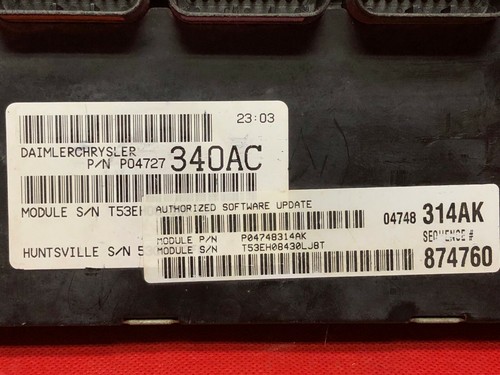 PROGRAMMED PLUG & PLAY 04 CHRYSLER PACIFICA 3.5 ECM ECU COMPUTER PCM 04748314AK - Picture 5 of 12