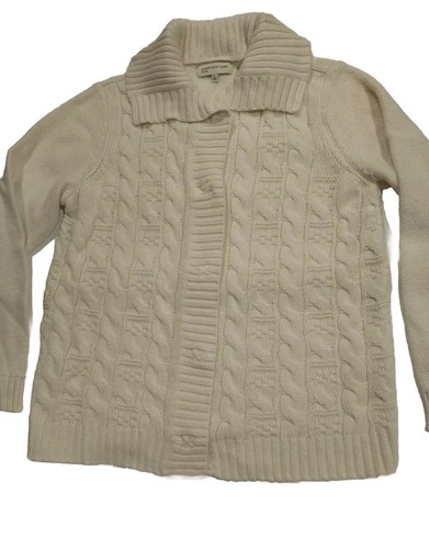 Vintage Jones New York Sport Damen XL Off White Cardigan Pullover Strick Knopf   - Bild 1 von 12