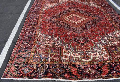 Handmade Oriental Wool Area Rug Vintage Semi Antique Caucasian Carpet 8 x 10'4 - Picture 3 of 20
