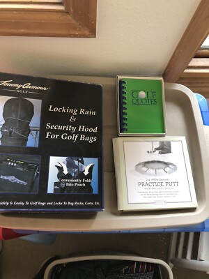 Tommy Armour Locking Rain Hood, Vintage Practice Putt And Golf Quotes