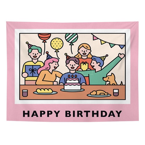 Happy Birthday Background Cloth Photo Props Party Decoration New AU - Picture 31 of 34