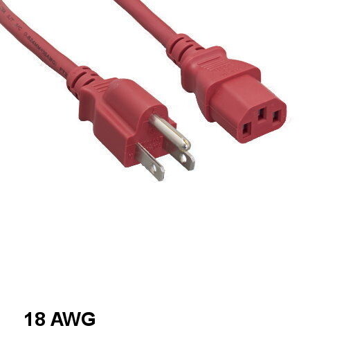 Cable Eléctrico De Alimentación IEC60320 C13 A Schuko Macho Acodado De Color Rojo 18m Ch051