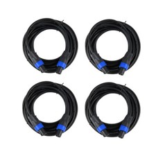 4Pcs 25ft Speakon to Speakon Cables 12 Gauge AWG Wire DJ Audio PA Speaker Cable