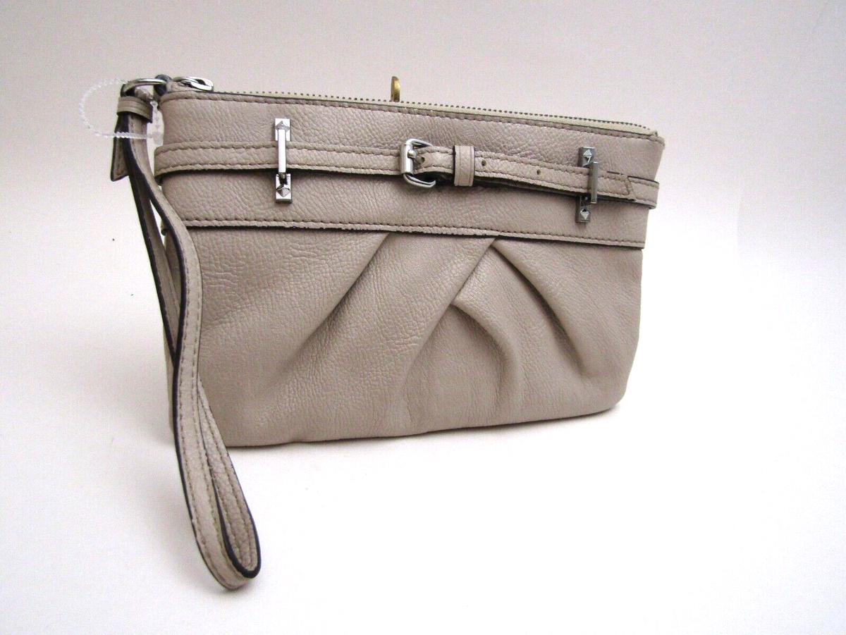 2x Simply Vera Vera Wang Pleated Light Mauve & Burgundy Wristlet