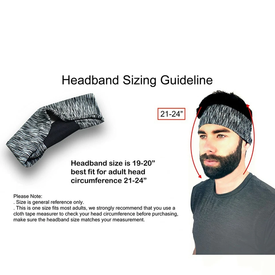 3pcs Men Sport Headband Male Elastic Fitness Sweatband Hairband Workout Running - Image 2 of 4