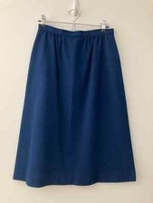 Vintage Pendleton Wool Midi Skirt Navy Blue Pockets Back Zip XS/Small Lined EUC