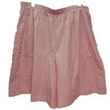 Vintage 80s Women  s Sz 24 Shorts Barbie Pink Pastel Striped Seersucker Pull-on