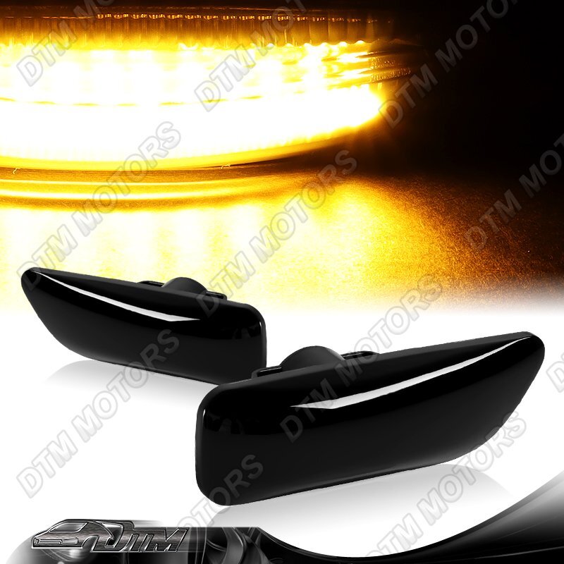 For Volvo S60 S80 V70 XC70 XC90 MK1 Smoke Lens Amber LED Side Marker Lights Lamp