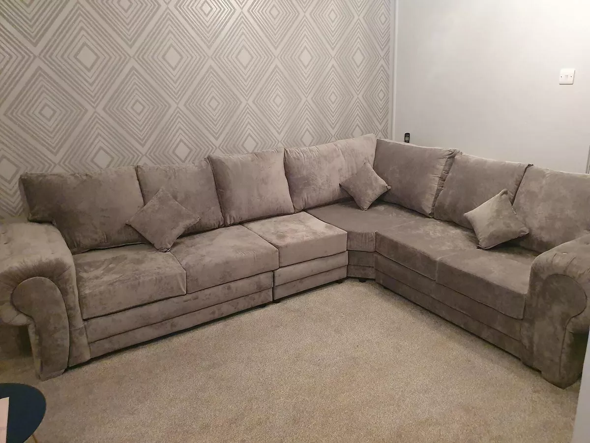 High Quality 3C2 Fullback Verona Corner Sofa in Mink Designer