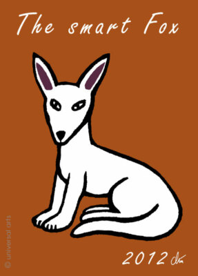 JACQUELINE DITT - The smart Fox ACEO ltd. print graphic miniature ger.sign. Fox