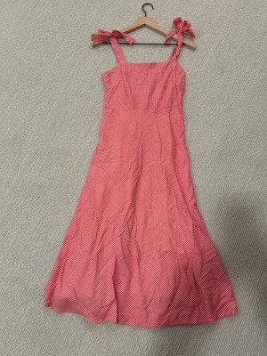 Draper James RSVP Sz Small Gingham Bowed Strap Midi Dress