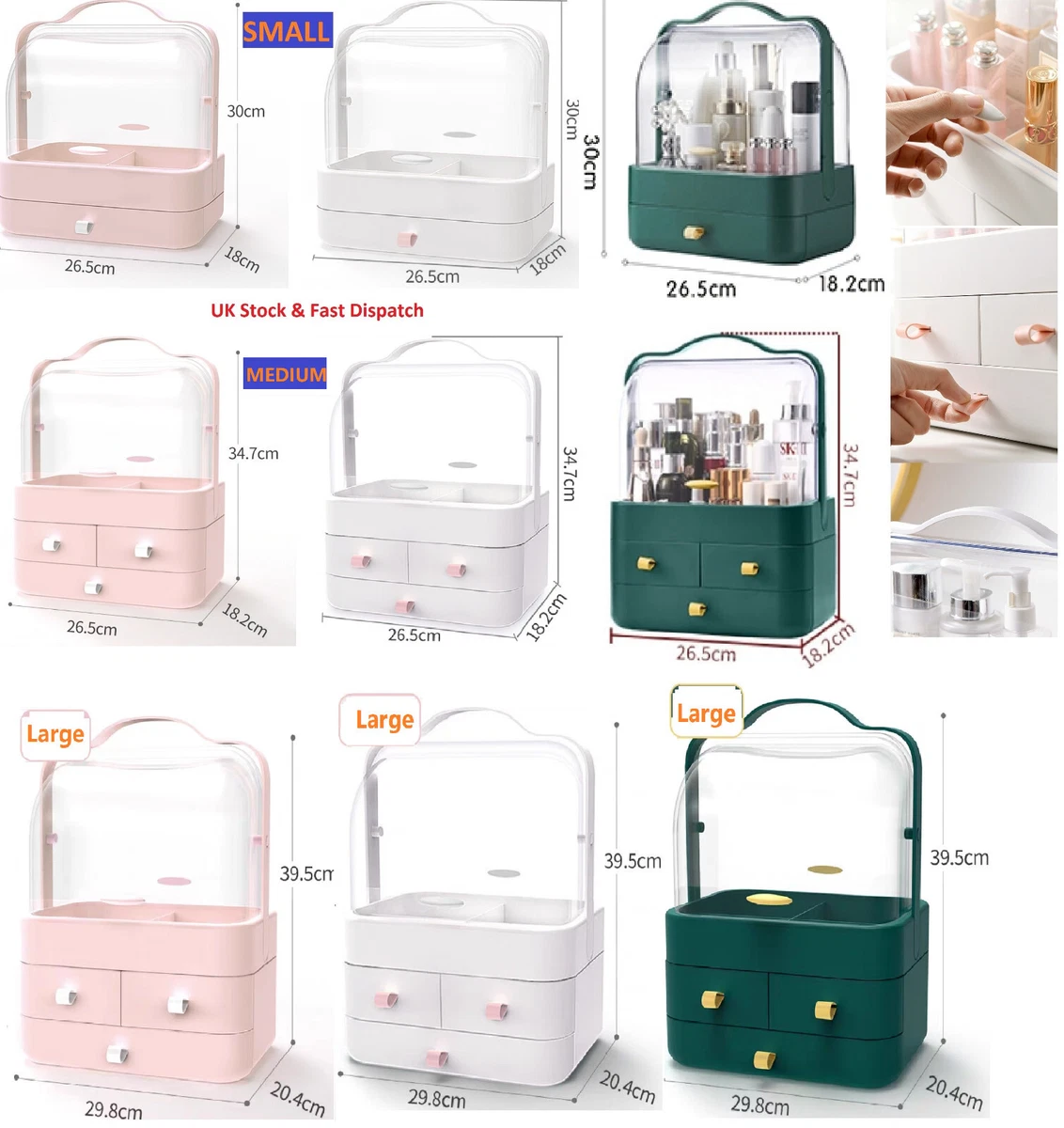 Acrylic Makeup Caddy With Handle Saubhaya Makeup