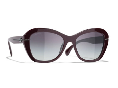 Chanel 5510-A C/1461 Women's Burgundy / Grey Gradient Sunglasses 55 x 18 x 140