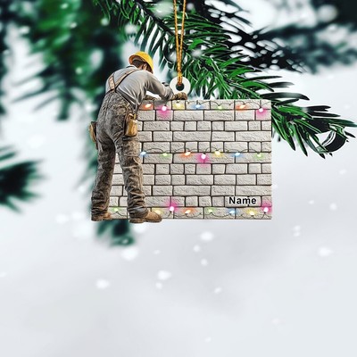Personalized Construction Worker Christmas Ornament Constructor Builder Ornament