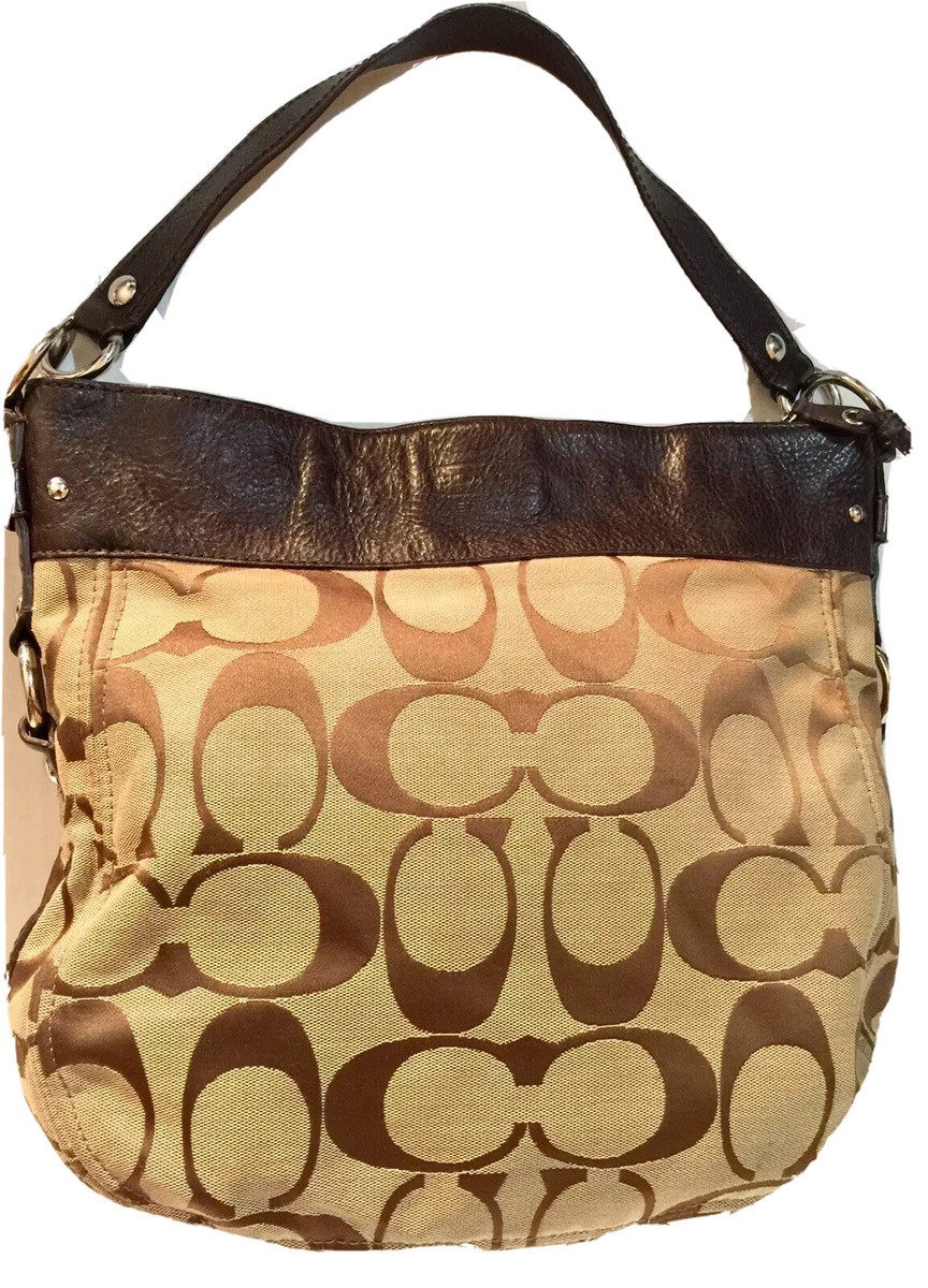 COACH SIGNATURE HOBO SHOULDER TOTE HANDBAG # F14709 BROWN