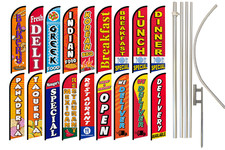 Restaurant Full Curve Windless Swooper Flag Pole Kit Specials Delivery