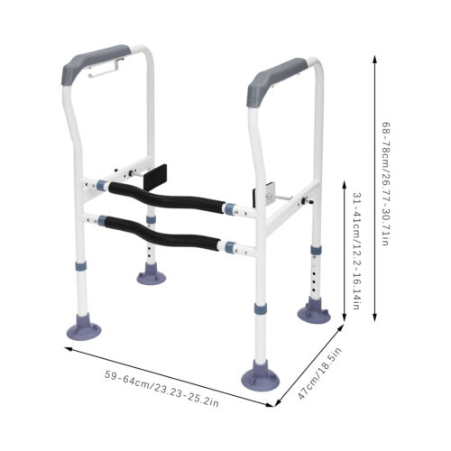 Toilet Safety Rail Bathroom Safety Frame for Elderly Grab Bar Support Adjustable - Picture 2 of 9