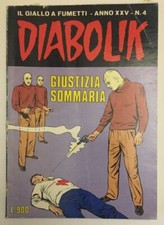 Fumetto Diabolik GIUSTIZIA SOMMARIA Anno XXV numero 4 1986