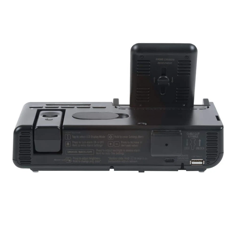 Alarm Clock Docking Station Black Wattz 2.0 Projection 10-Watt Wireless Charging - Image 4 of 4