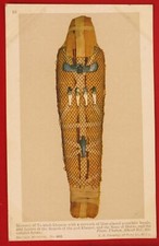 VINTAGE BRITISH MUSEUM CARD EGYPTIAN MUMMY TOMB PHAROAH COFFIN SARCOPHAGUS RARE!