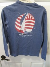 VINEYARD VINES L/S STRIPE SAILS KIDS POCKET TEE SHIRT BLUE SIZE MEDIUM 12-14 